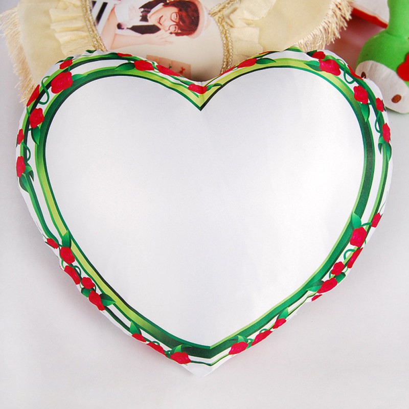 HEART SHAPE RIM DESIGN SATIN PILLOW